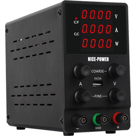 Alimentation Laboratoire, Alimentation de laboratoire programmable 30 V 10 A avec bouton encodeur, mémoire et interrupteur de sortie(noir) (1/5)