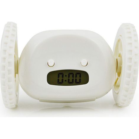 Kaelt - AGE Réveil en cours d'exécution Escape Réveil électronique Lazy Snooze Roue mobile Chat caché Horloge cadeau créative Idéal pour les gros dormeurs (Robot chambre adulte et enfant) 13 8,5 8,5 c (1/4)