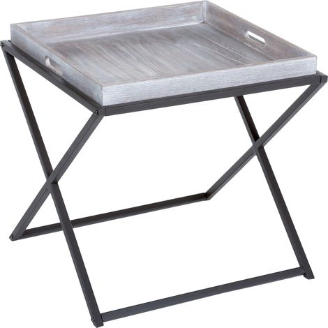 Table basse en métal avec plateau amovible style industriel (1/5)