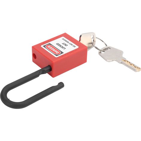 Cadenas de consignation/déconsignation 38 mm en nylon durable avec isolation de faisceau, résistant à la corrosion et fourni avec 2 clés (1/5)