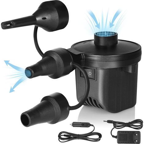 Pompe Électrique,Pompe à Air Gonfleur/Degonfleur avec 3 Buses,Gonfleur de Pompes électriques Maison pour Matelas,Camping Coussin,lit à Eau,Bateau (1/5)