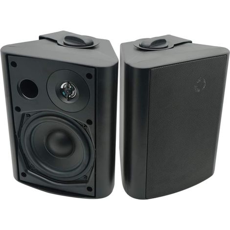 5.25 Inch Outdoor Speakers, Outdoor Speakers, Waterproof Wired Wall System, Outdoor Speaker, Suitable for Patios, Gardens and Balconies (Black) (1/5)