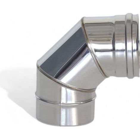 Gomito acciaio inox aisi 304 a 90 gradi monoparete spessore 0.5 mm finitura lucida marcatura ce - Ø 100 mm