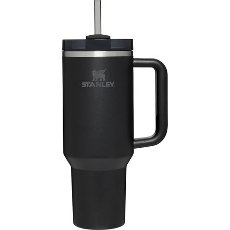 STANLEY 1913 Quencher H2.0 FlowState Trinkbecher 1.2L - Black Kühlt 11 Std. - 48 Std. eisgekühlt - Mit Strohhalm, Griff und Deckel - Spülmaschinenfest - BPA-frei (1/2)