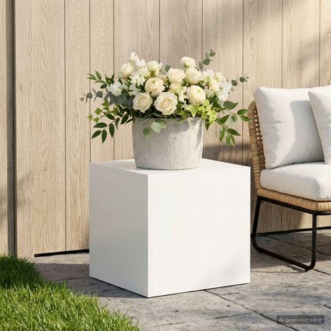 vidaXL Soporte de plantas Blanco 40 x 40 x 40 cm Acero (1/5)