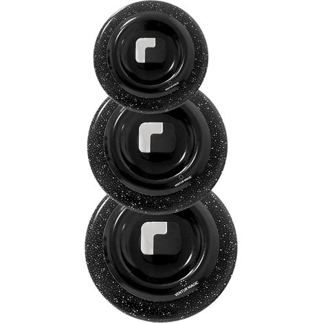 Kit 3 Coperchi Magici Antiodore Ventur Magic in Alluminio Ø24-28-32 cm Pomello Salvaspazio Nero