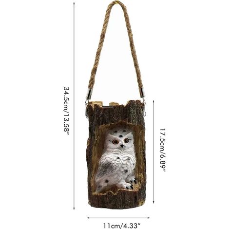 Lampe solaire d'extérieur hibou renard dans une souche, lampe de jardin LED étanche, éclairage décoratif pour patio, jardin, allée, terrasse. (1/5)