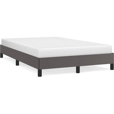 Lit double Lit adulte Cadre de lit sans matelas gris 120x190 cm similicuir (1/5)