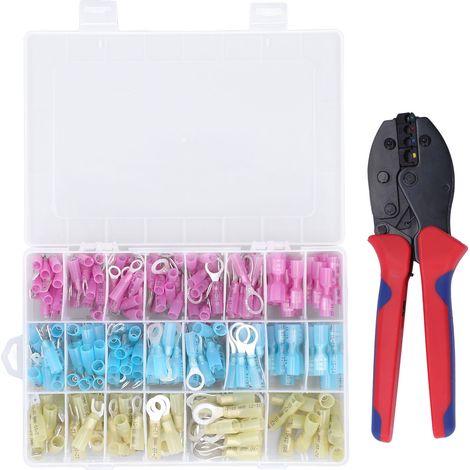 Kit de 280 connecteurs thermorétractables marins AWG 20-10 avec pince à sertir pour cosses électriques (1/5)