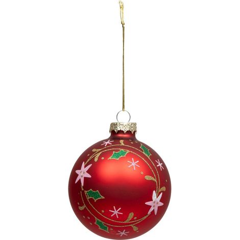 Palla di agrifoglio in vetro da 8 cm - Feeric lights & christmas