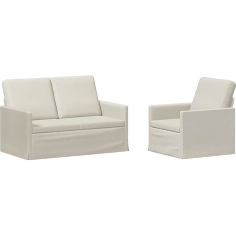 Sofa Set 2 pcs Cream Velvet vidaXL (1/5)