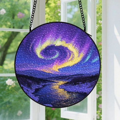 12.5cm Suspension en vitrail, attrape-soleil élégant, décoration maison originale, cadeau Noël, Fête des Mères pour femme, homme, maman, grand-mère (1/5)