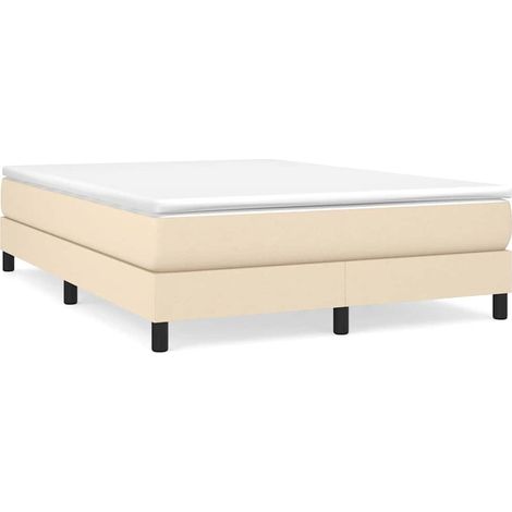 Maison Exclusive - Boxspringbettgestell Creme 140x200 cm Stoff (1/5)