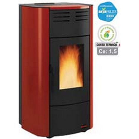 1PZ TERMOSTUFA A PELLET RAFFAELLA IDRO H15 18,8 KW BORDEUAX (CON.TERM.) - misure cm.63,3x62,6x117,60h. - peso Kg.214