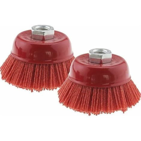 Filament en Nylon Abrasif Coupe Brosse en Acier Filetage Interne M14x2 ,75mm Rouge ,(2pcs (1/4)