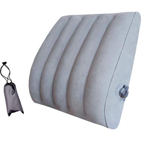 Coussin lombaire gonflable pour le bas du dos - coussin lombaire portable avec sac de rangement - ajustable pour chaise - support lombaire pour lit d'appoint (1/5)