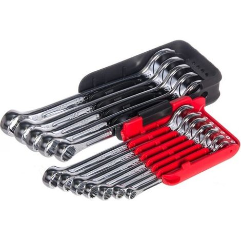 Facom – Clé mixte inclinée 12 pans – Profil OGV® pour contact maximal – Décalage 15° pour maniabilité – Lot de 12