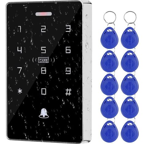 1 Clavier contrôle accès IP68 étanche, double fréquence 125kHz 13,56MHz, tactile NFC RFID, extérieur (1/5)