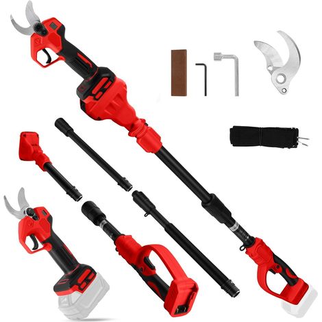 Sécateur sans fil 2 en 1 - Compatible avec batterie 18 V - Diamètre de coupe : 30 mm - Avec lame de rechange pour jardiniers et élagage des arbres - Rallonge de 2 m (sans batterie) (1/5)