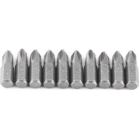 10 Stück PH2 magnetische Kreuzschlitzschraubendreher-Bits für Trockenbauschrauben, 25 mm Länge