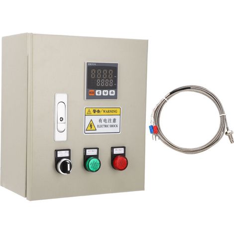 3-phase 15kW PID temperature controller, intelligent temperature control box with M6 K-type thermocouple, 2m lead, 380V AC (1/5)