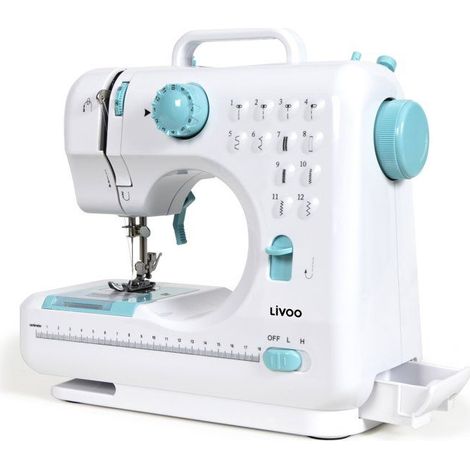 Máquina de coser portátil - LIVOO - DOM547B - 12 puntos de costura - Doble velocidad - Enhebrado asistido (1/5)