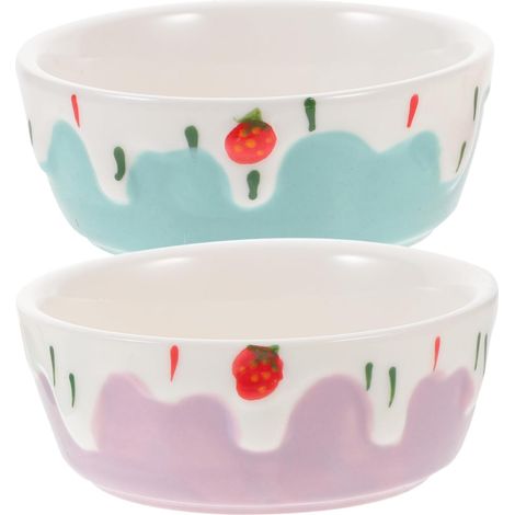2-Piece Deep Ceramic Bowls for Hamsters and Small Animals, Anti-Spill Cage Set (1/5)