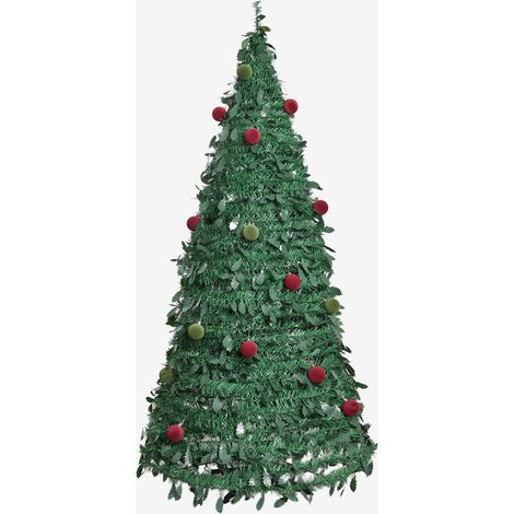 SKLUM Weihnachtsbaum klappbar mit LED-Lichtern Taimy Rot ↑180                                 