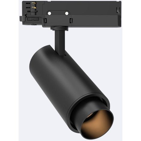 Faretto LED Fasano Nero 20W Cilindro Regolabile per Binario Trifase 4000K Bianco Naturale