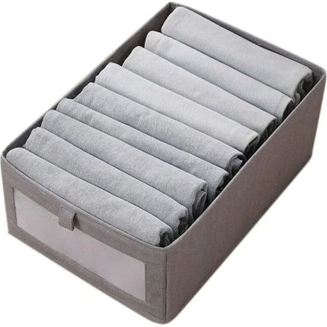 Foldable wardrobe storage box, cotton and linen wardrobe storage box, foldable rectangular storage basket, minimalist clothing storage box, wardrobe organizer and clothing storage box (1/5)