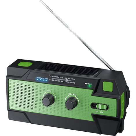 Radio di emergenza multifunzione AM/FM Toivize – Manovella – Alimentazione solare e USB – Batteria da 10000 mAh – Torcia a LED – Allarme SOS – Funzione power bank – Attrezzatura di sopravvivenza per e (1/5)