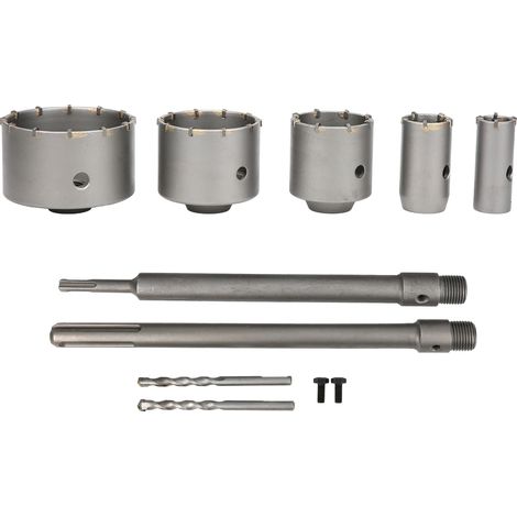 Ensemble de 9 scies cloches murales en acier au carbone avec tige pour béton et ciment (1/5)