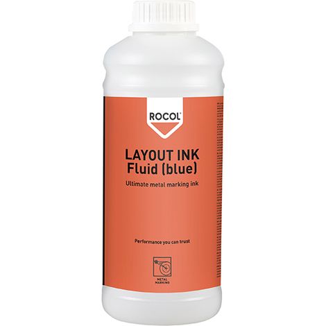 ROCOL 57034 Blue Layout Ink Fluid - 1 Liter for Precise Marking and Layout Work