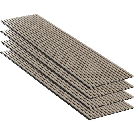 Lot 4 pièces - Panneau Acoustique - Noyer - Feutrine Noir - 240x60x1.1cm (1/5)