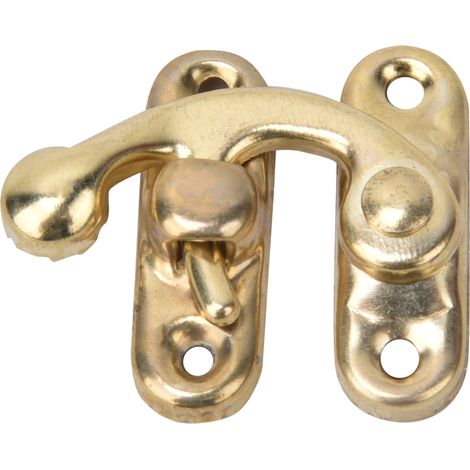 Lot de 30 fermoirs à cliquet rétro en fer pour boîtes à bijoux et cadeaux, 3,2 x 2,8 cm, jaune, à loquet gauche (1/5)