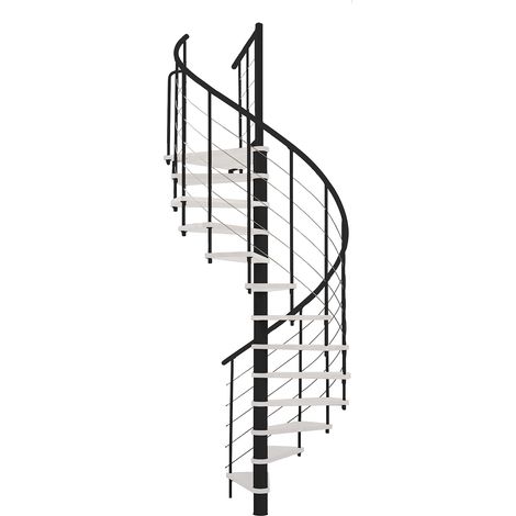 Minka Spindeltreppe Venezia Smart 38 - 305,5cm Geschosshöhe Weiß Schwarz 160cm Durchmesser