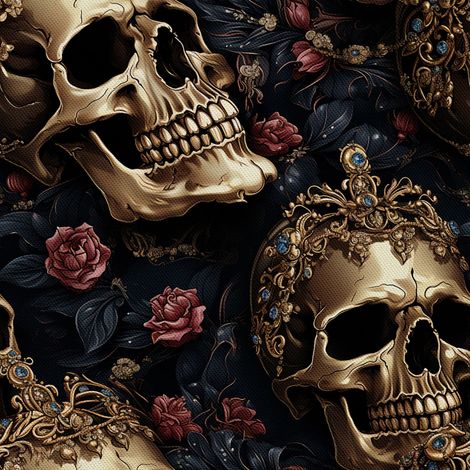 Tela Oxford decorativa para exteriores - Motivo de calavera I DX4274 (1/5)