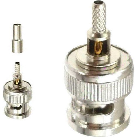 Connecteur BNC mâle à fenêtre, serti droit, pour câble RG174 RG316 RG179 (1/5)