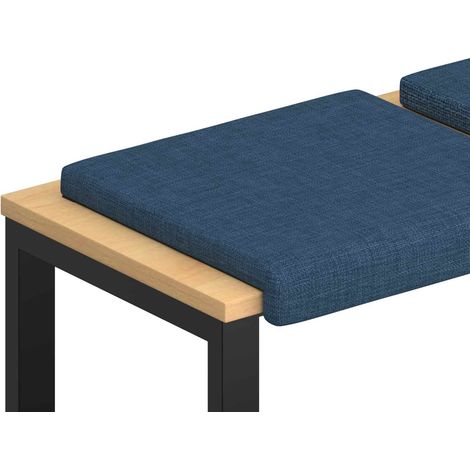 Cojín de banco 2 uds. Tela Azul Profundidad 35 cm vidaXL (1/5)