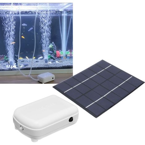 Pompe à air solaire 2W 6V pour aquarium, pompe à air pour la pêche en extérieur, petite pompe à air pour bassin, rechargeable (1/5)