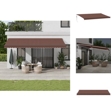 Auvent rétractable automatique avec LED marron 600x300 cm - Auvent Retractable - Abri Solaire - Parasol - Store Extérieur - Protection Uv (1/5)