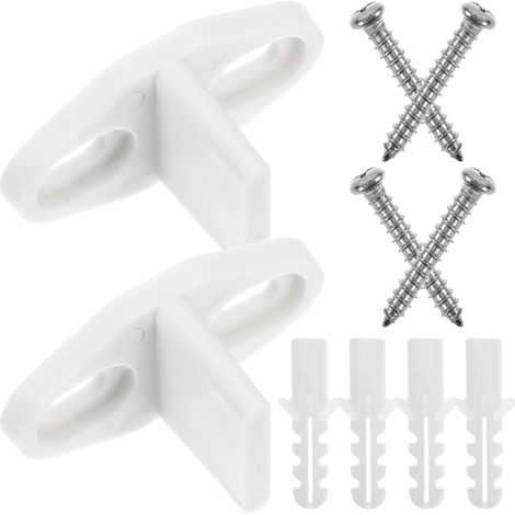 Guides de Sol de Porte Coulissante Blanc en Acier au Carbone et Pom 2pcs Mécanisme Convivial et Adaptable pour Porte Coulissante de Grange (1/5)