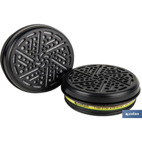 Set de 2 filtros A1B1E1K1 para protección química