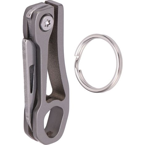 Couteau de Poche Multifonction en Alliage de Titane Mini Clé Porte-Clés Pliable EDC Compact (1/5)