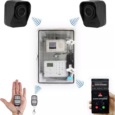 Kit "protection agricole" - Point d'alerte GSM 4G IP65 + 2 détecteurs de mouvement sur piles (DA600+/KP) (1/5)
