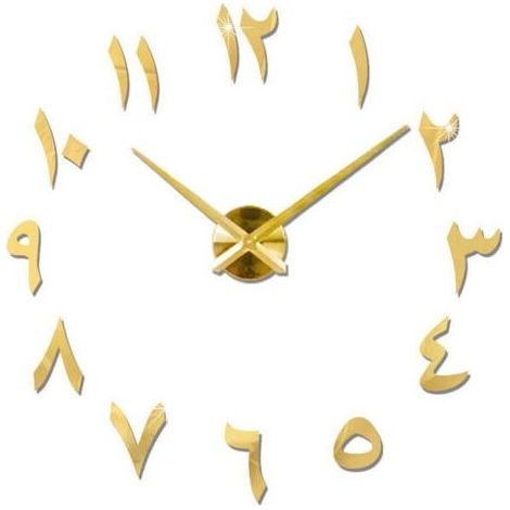 Horloge murale créative acrylique bricolage mural horloge mural horloge miroir sticker mural autocollant mural horloge horloge horloge or (1/5)