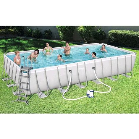 Bestway 56474 Piscina Rigida Rettangolare Power Steel Bestway 732x366x132H Cm (1/3)