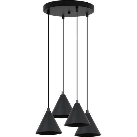 Suspension Soho noire à 4 lampes de 14 cm, culot E14 (1/5)
