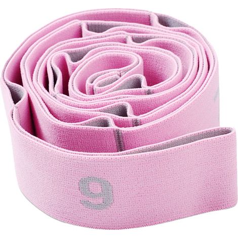 Sangle d'étirement rose pour tapis de yoga, sangle de transport et équipement d'exercice pour les jambes (1/5)