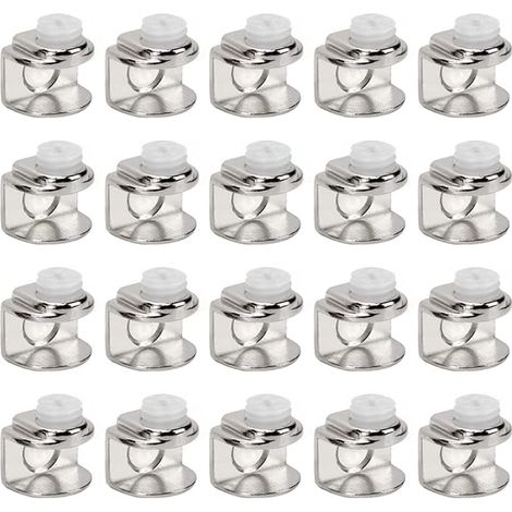 20 Pièces de pinces à verre,support etagere verre,Fixations Réglable Support peuvent installer de verre de 4 à 9 mm d'épaisseur (1/4)
